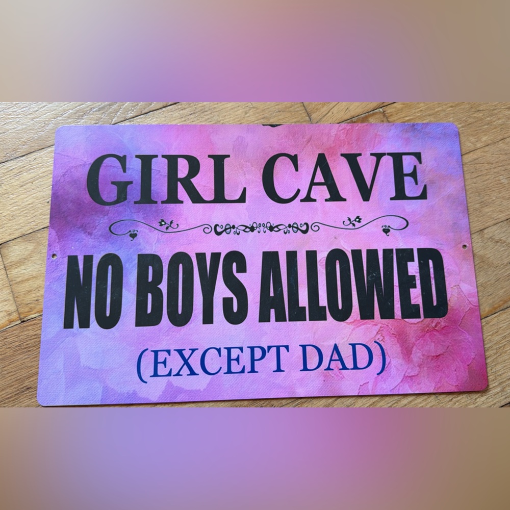 Girl Cave Sign - Pink & Purple Watercolor Text